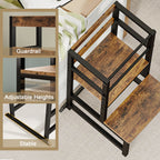 Step Stool, Adjustable Height Learning Tower with Safety Rail