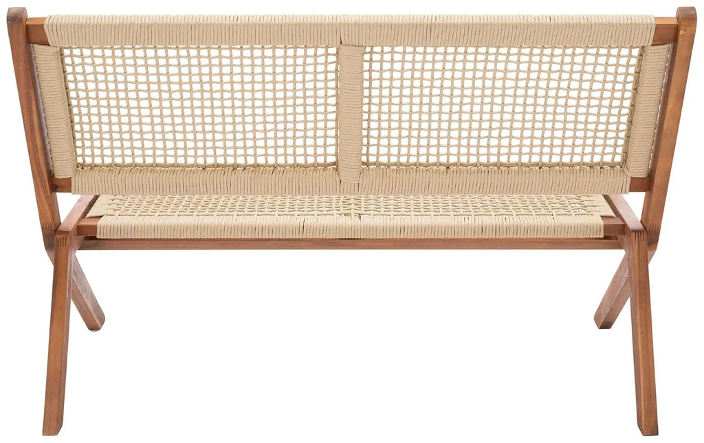 Natural Wood & Rope Foldable Bench Outdoor Patio Garden 48in, Customized