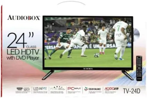 TV-24D LED HDTV & Monitor 24', with Built-in DVD Player, HDMI, USB, AC/DC, DVD/CD/CDR High Resolution