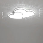 Modern Heart Shaped Ceiling Lights Crystal LED Flush Mount