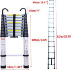 Telescopic Ladder 6.2m with Detachable Hooks & Extendable Steps,