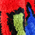 Trendy 'The World Is Yours' Globe Tufted Rug Round Fluffy Shaggy Carpet Black Blue Green Red Non-Slip Absorbent Bath Mat Living