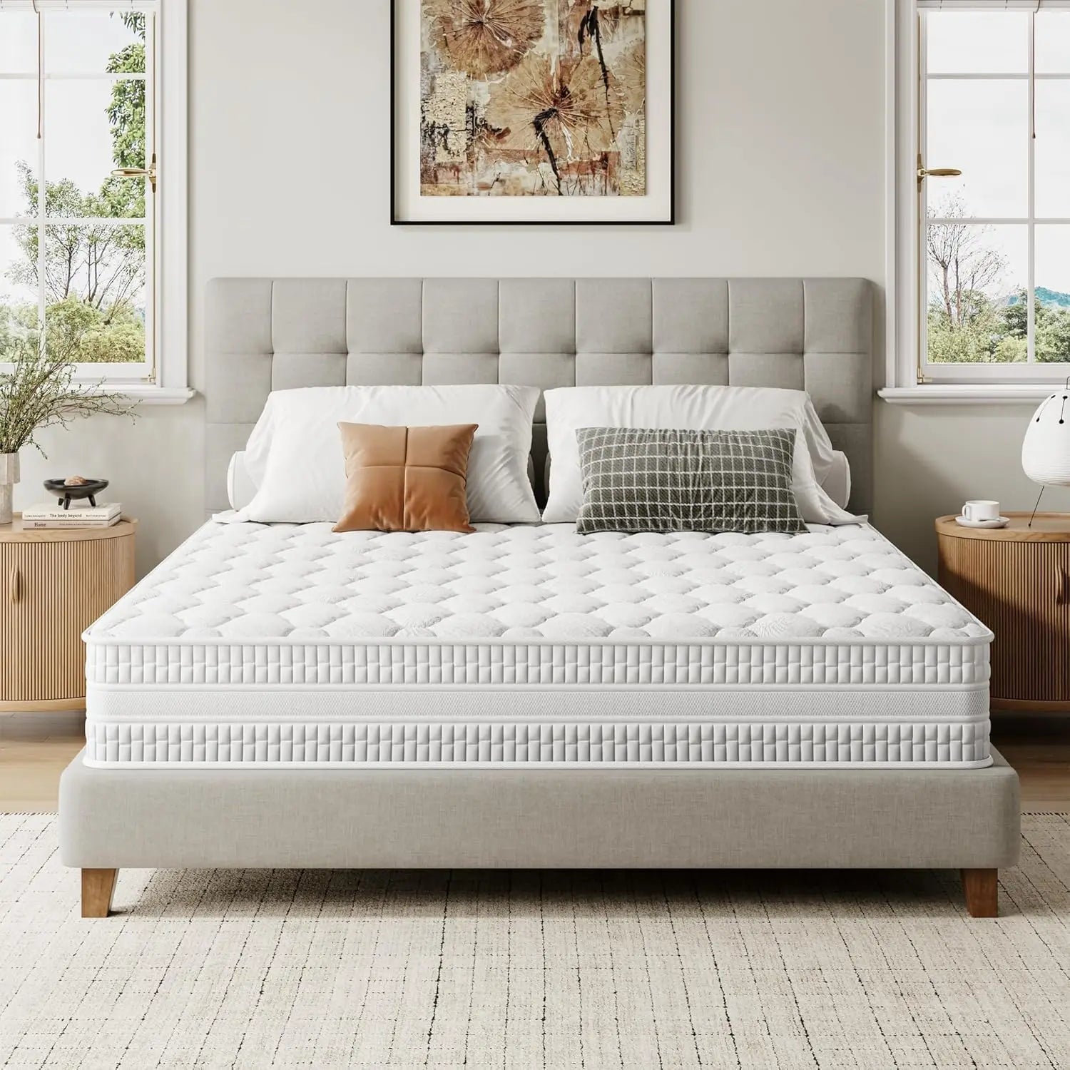 10 Inch Hybrid Mattress for Kids, Single Bed in a Box with Gel Memory Foam and Pocket Spring,