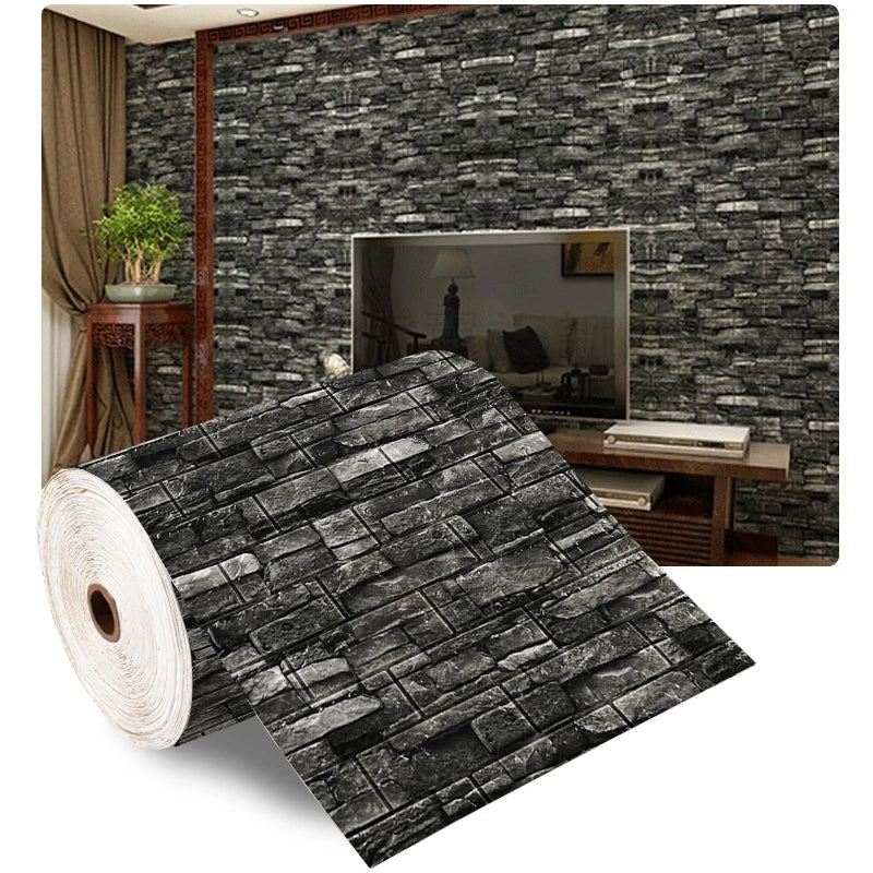10M stickers Self-Adhesive Panels 3D Soft Crash Foam Wallpaper Imitation Brick Wall Stickers