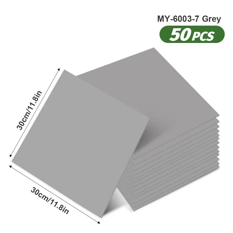 50pcs SXP Floor Sticker Peel and Stick 11.81x11.81in Self adhesive Wall Stickers Easy DIY 1.5mm thick Applies to any indoor