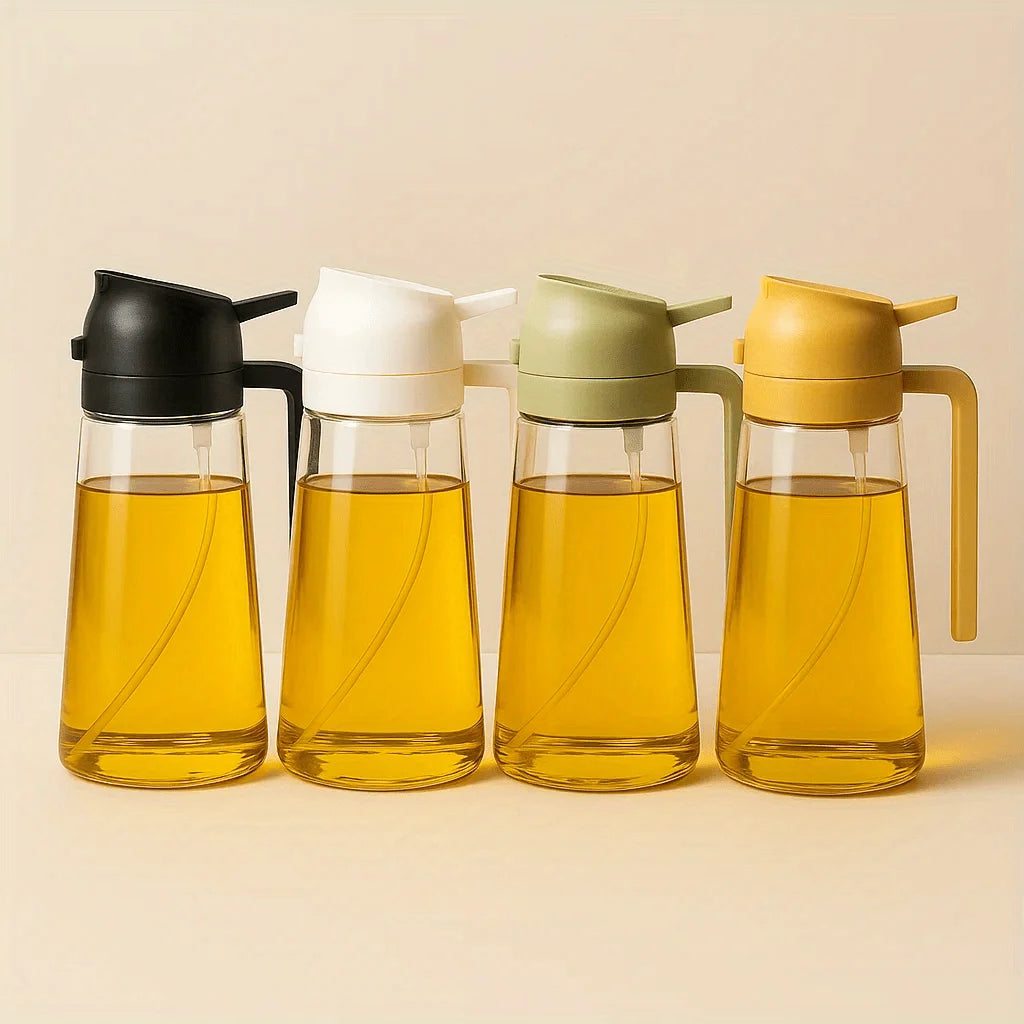 – 15.89oz, Dual-Use Spray & Pour, Drip-Proof, for Air Fryer, Olive Oil, Soy Sauce,