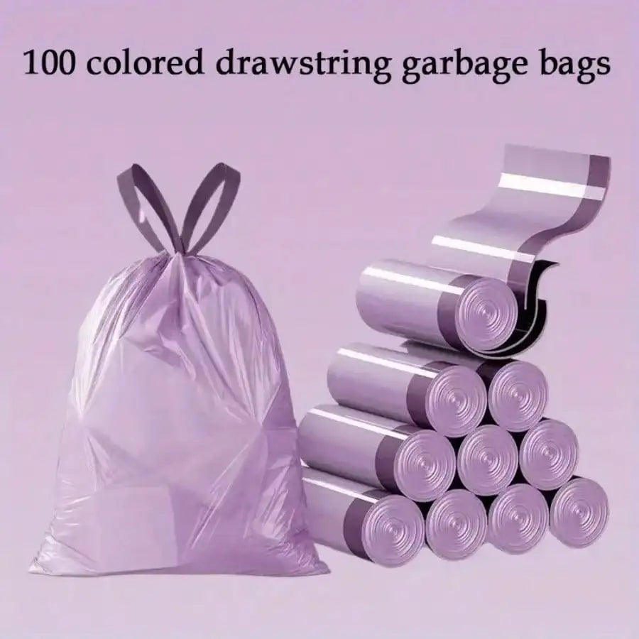 100pcs Household Portable Trash Drawstring Bags