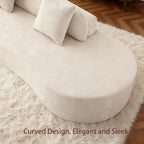 130” Boneless Sectional Modern Curved Sofa Comfy Cloud Couch