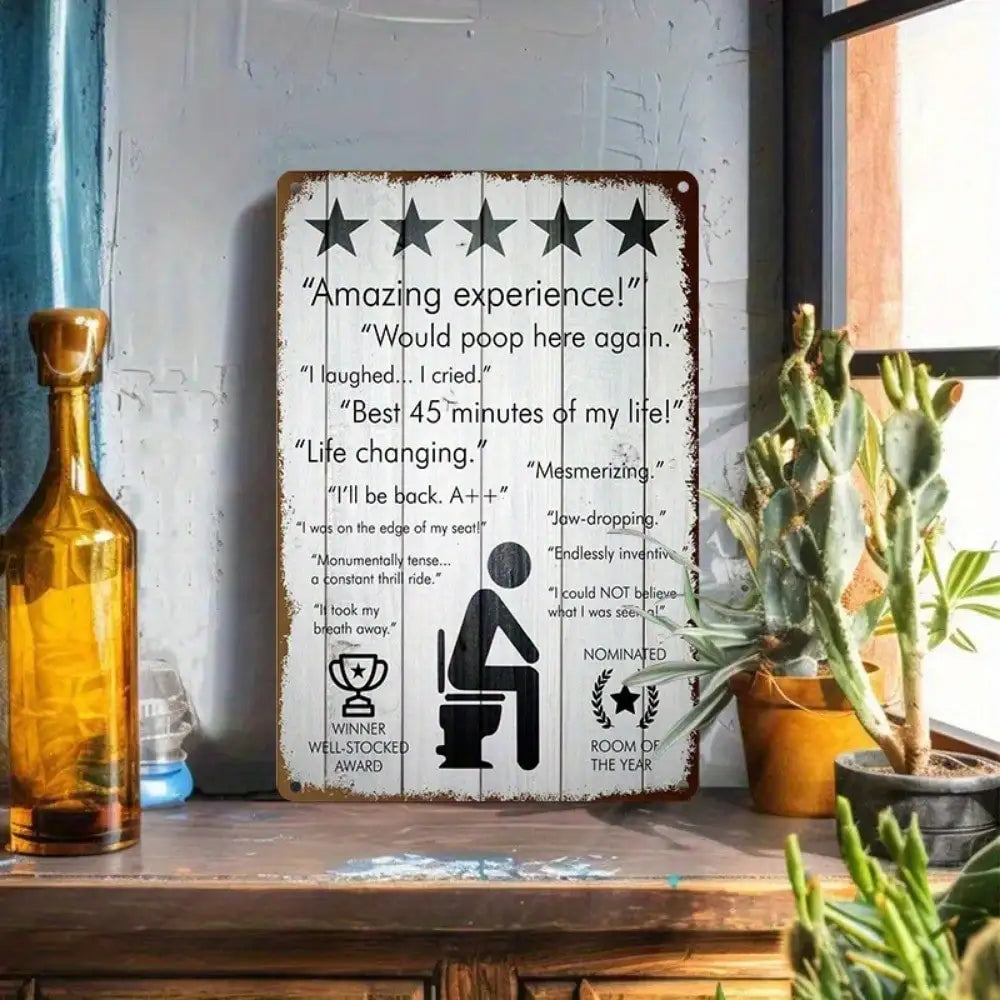 1PC Tin Sign 5-Star Bathroom