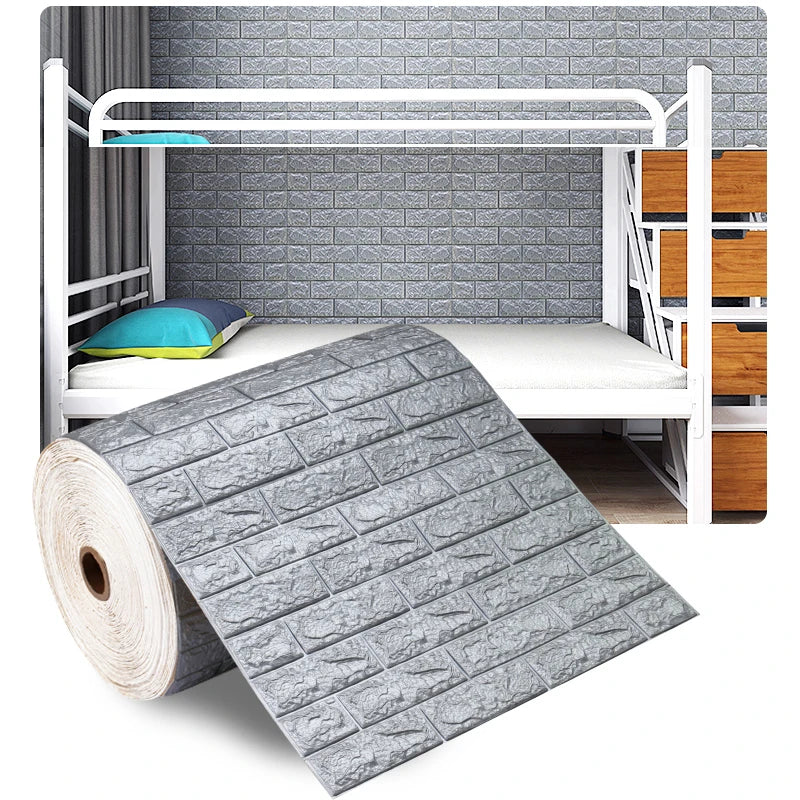 10M stickers Self-Adhesive Panels 3D Soft Crash Foam Wallpaper Imitation Brick Wall Stickers