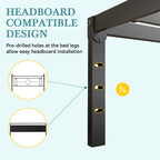 14"  Twin/Full/Quen/King Metal Platform Bed Frame with Storage Space, No Box Spring Needed,