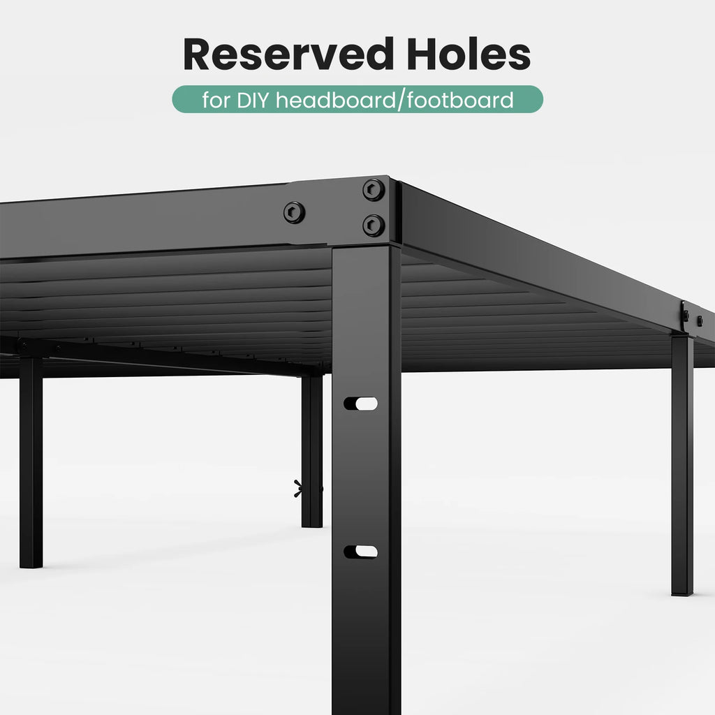 Metal Platform 16IN Tall Basic Bed Frame Sturdy Steel Heavy Duty with Storage Space