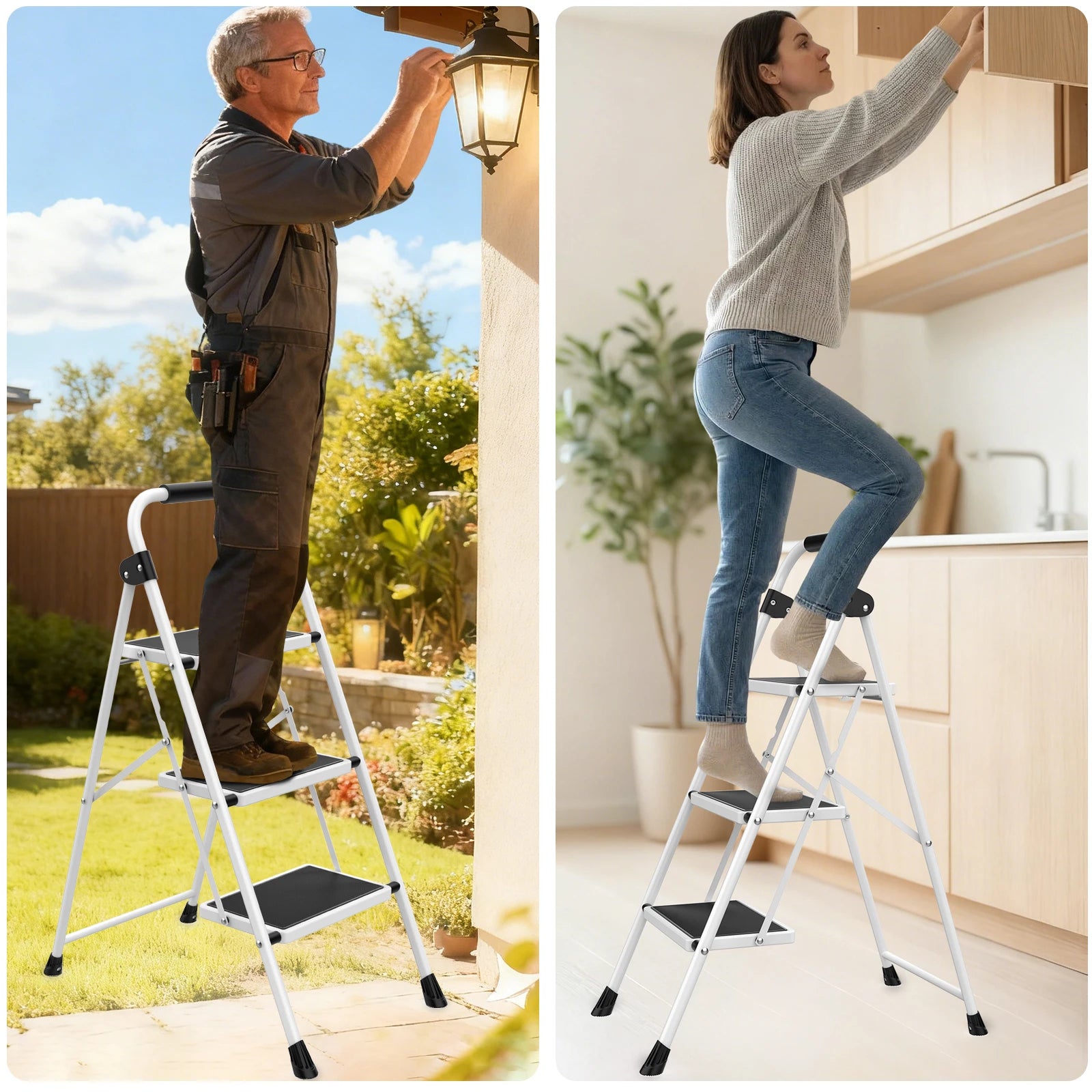 Folding Step Stool with Anti-Slip Pedal 330lbs Capacity