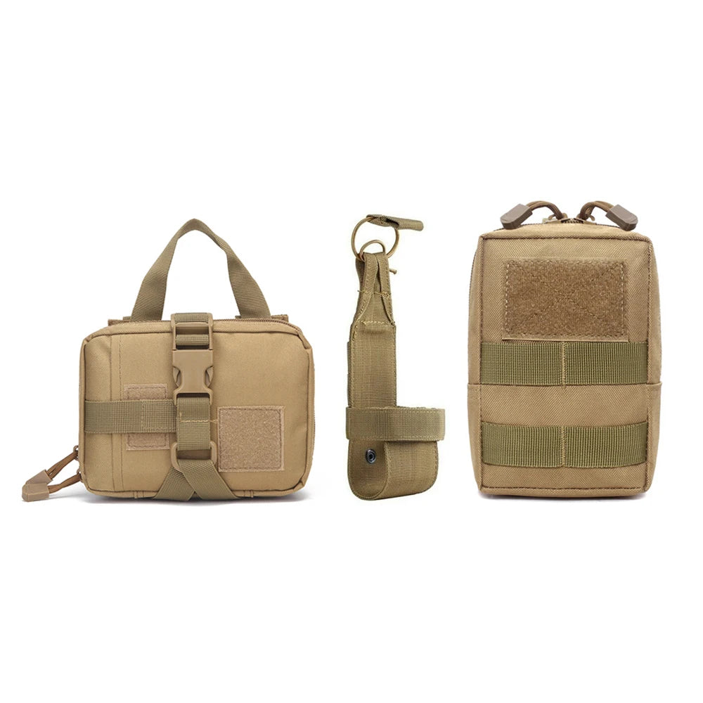 Set Molle Pouches Belt Attaching on Harness