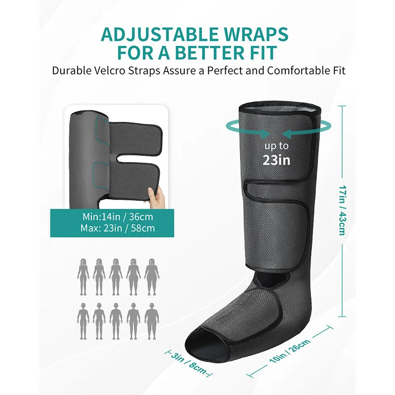 Air Compression Calf Wraps Air Pressure Massage for Blood Circulation and Relaxation Lymphatic Drainage
