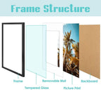 High Definition Glass Wide Molding Preinstalled Wall Mounting Hardware Black, 1 P