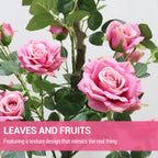 Artificial Rose Flower Tree-5FT Lifelike Plant in Pot with Flowers Decorative Rose Trees for Home,Office, Wedding, Event Decor