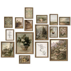 French Country Farmhouse Gallery Wall Frame Set Prints for Bedroom Bathroom, Rustic Landscape