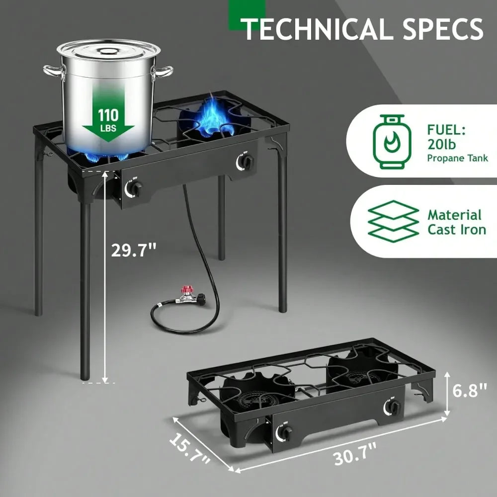 Burner Propane Gas Stove For Outdoor Cooking, 150,000 BTU