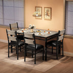 Wood Kitchen Table Chairs Set of 4 with Corner Protector,