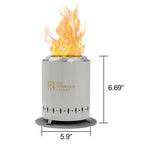Portable Smokeless Tabletop Fire Pit with Fireproof Mat, Mini Low Smoke Camping Stove, Includes Travel Bag, Stainless Steel