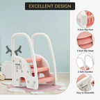 Adjustable 3-Step Toddler Step Stool with Handrails–Non-Slip Pedals