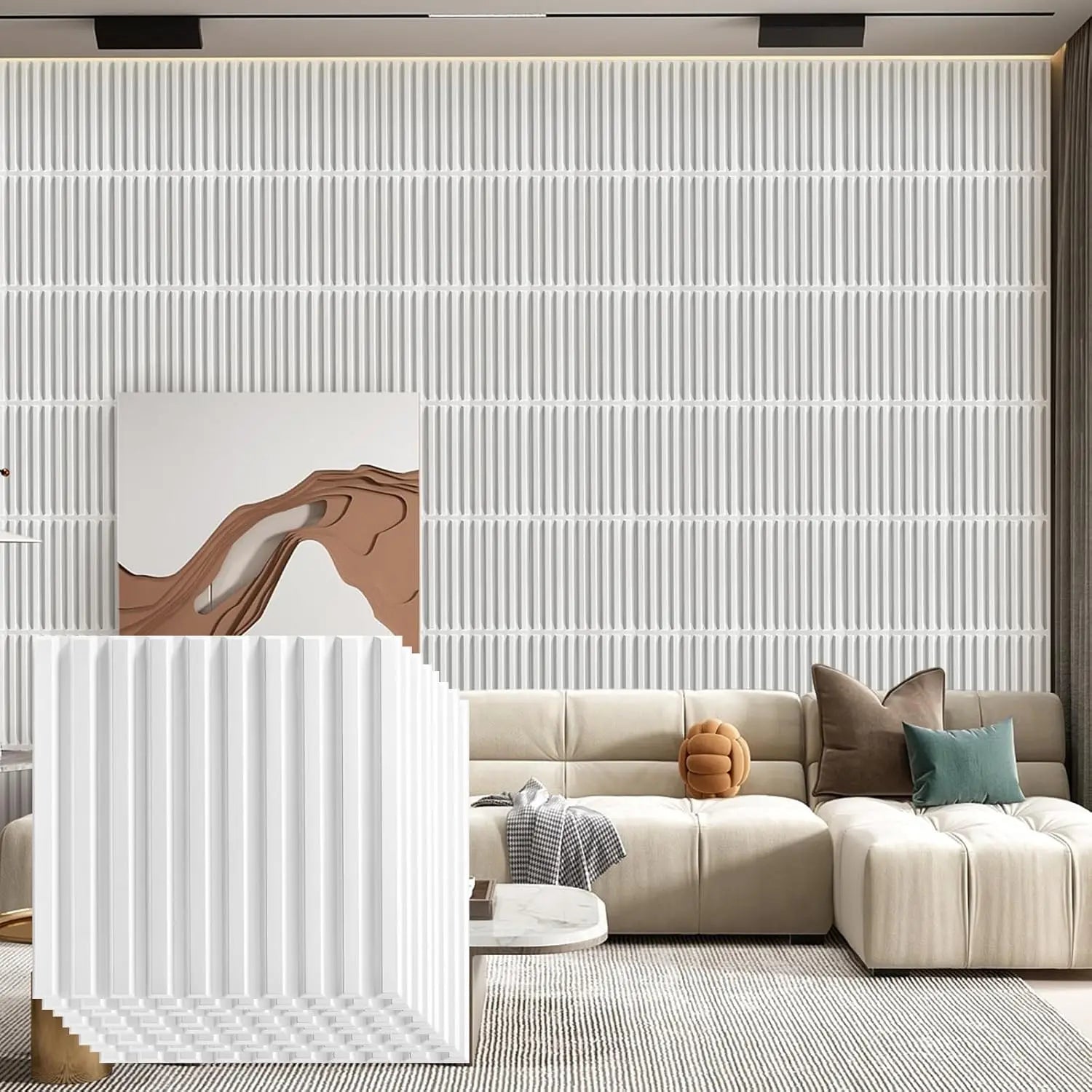 30 pack 3D wall panel. PVC flower textured wall panels. 11.8x11.8 Double-Sided Tape.
