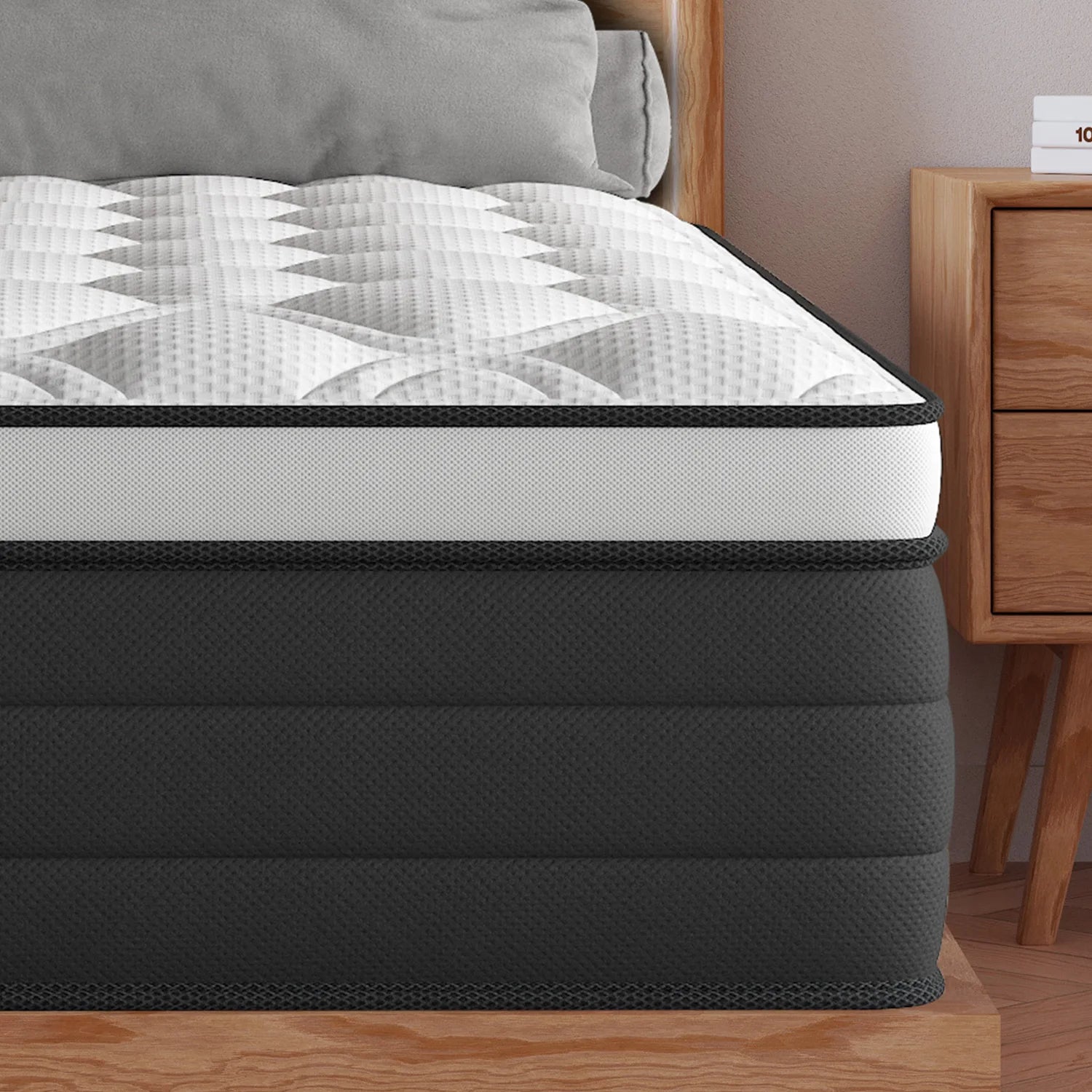 12"14" Gel Memory Foam Hybrid Pocket Spring Mattress Twin Full King Queen Bed Mattress In A Box, Medium Firm Motion Isolation