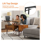 Lift Top Coffee Tables For Living Room 39.37"x19.7" Desk Tea Wood Dining Tables Adjustable Storage Shelf Easy Lift Or Lower