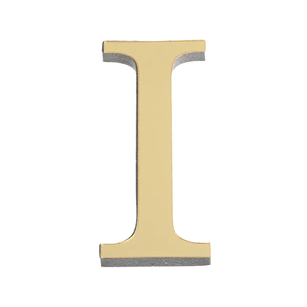 26 English Letters Wall Sticker 3D Mirror Acrylic Gold