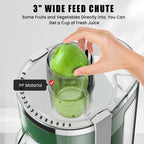 Compact Fruits Juicer,500W Juice Extractor Machine Wide Mouth 3” Feed Chute