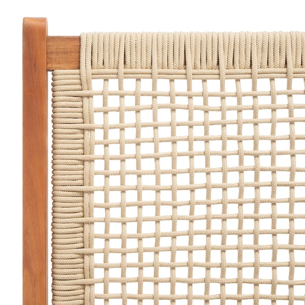 Natural Wood & Rope Foldable Bench Outdoor Patio Garden 48in, Customized