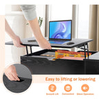 Lift Top Coffee Tables For Living Room 39.37"x19.7" Desk Tea Wood Dining Tables Adjustable Storage Shelf Easy Lift Or Lower