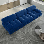 104" Minimalist Modular Sectional Sofas Modern Velvet Convertible Couches 3 Seats