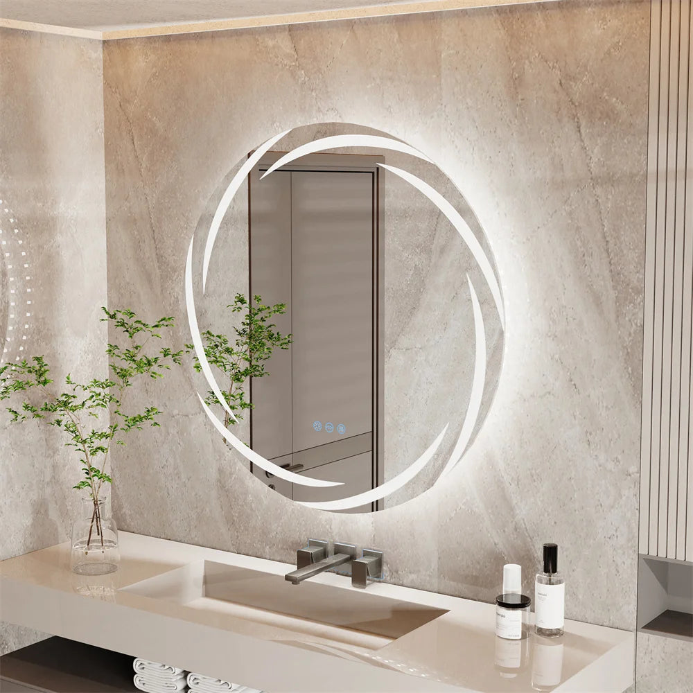 LED Illuminated Wall Mounted Vanity Mirror with Anti-Fog Feature