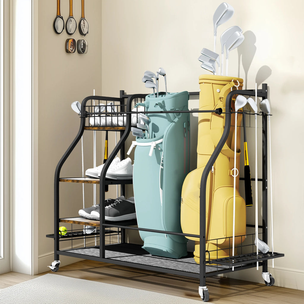 Multifunctional Rolling Shelf Metal Organizer Rack with Wheels