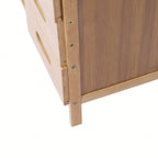 Natural Bamboo End Side Organizer with 3 Drawers and 1 Open Compartment