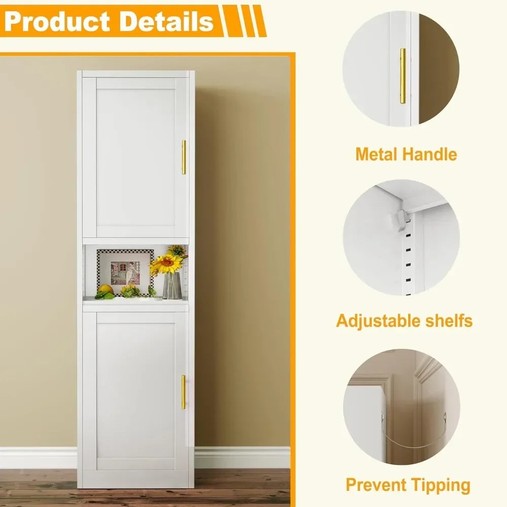 66.93" Tall Metal Storage Cabinet with 4 Adjustable Shelves,