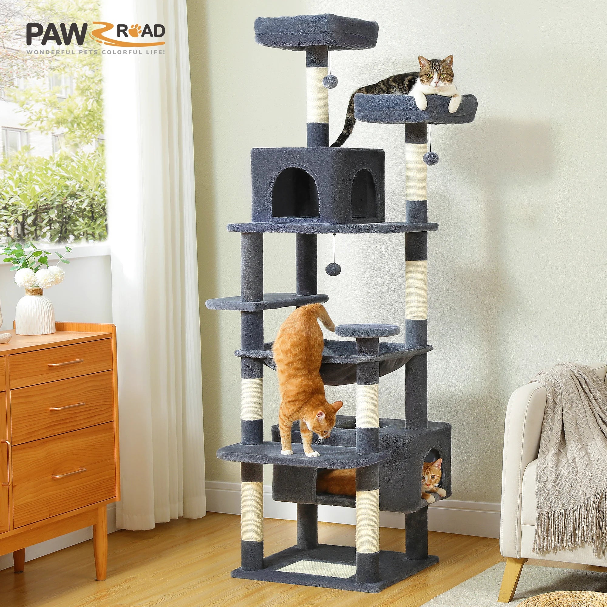 Large Cat Tree and Tower With Covered Scratching Post and much more