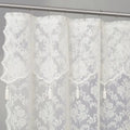 Ivory Shower Curtain with Attached Valance and Elegant Tassels. Standard Size 72 x 72 Lace Shower Curtain for Bathroom.