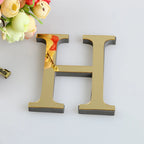 26 English Letters Wall Sticker 3D Mirror Acrylic Gold