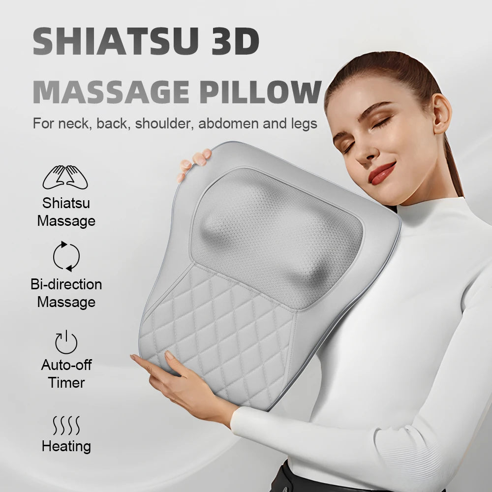 Back Massager Neck Massager with Heat 3D Kneading Massage Pillow for Relax Neck Back Shoulder Legs Gifts for Men Women Mom Dad