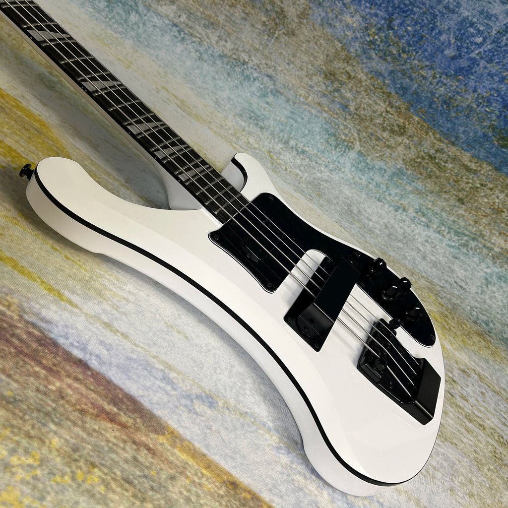 Hot Sale Electric Bass Guitars Ricken 4003 Model White Color Black Hardware