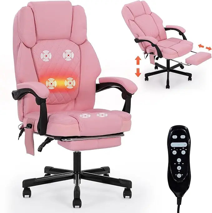 Massage Office Chair with Heat 6 Vibration Points,Big and Tall Office Chair 400 lbs