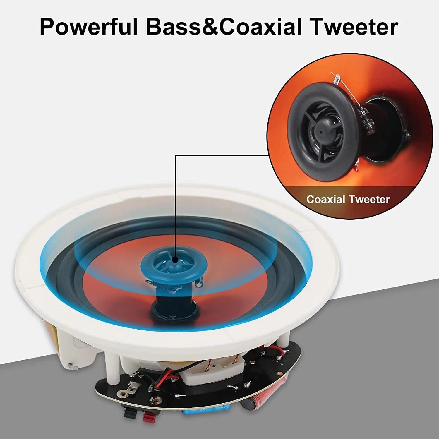 600W 2-Way Flush Mount Speakers System With Wall Amplifier Receiver