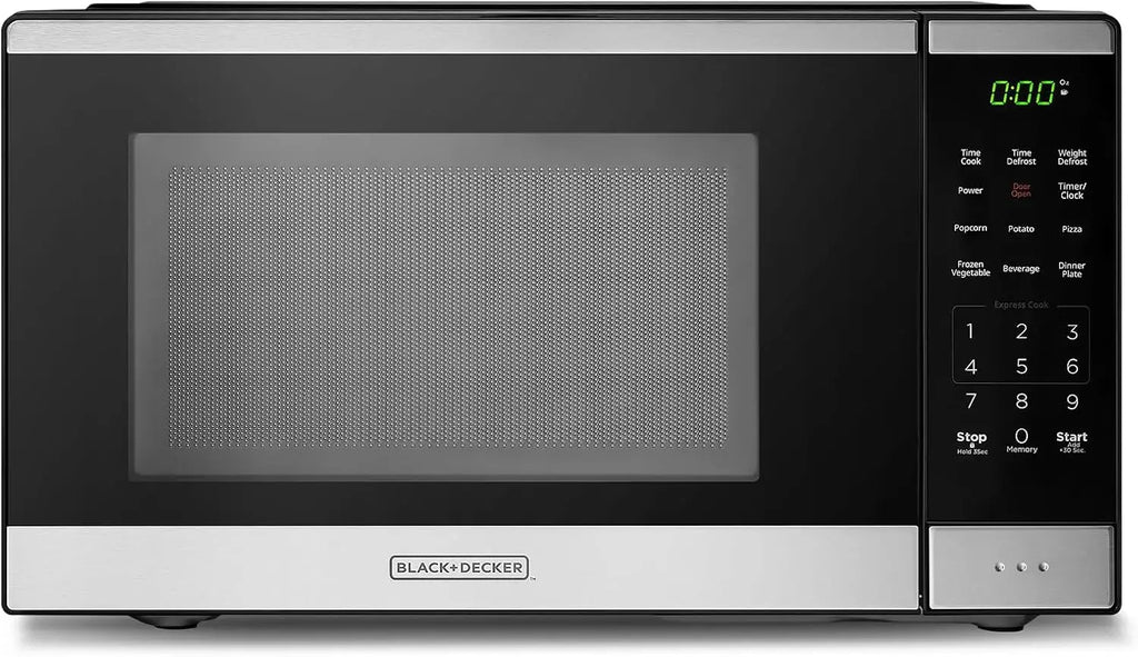 BLACK+DECKER Countertop Microwave Oven 0.9 Cu Ft - 6 Auto Menus, Child Lock, 10 Power Levels, One-Touch Start, Digital, 900W