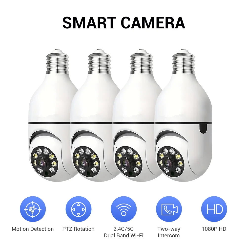 Light Bulb Security Cameras Outdoor Wireless WiFi Camera 5GHz, 360 Degree