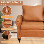 57" Upholstered 2Seat Sofa Couches with Solid Wood Legs Suitable for LivingRoom