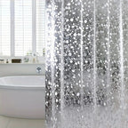 3D Pebble Pattern Shower Curtain Liner – Heavy-Duty with Magnets