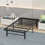 BestMassage Twin Metal Foldable Bed Frame Heavy Duty Steel Slats 6 Legs